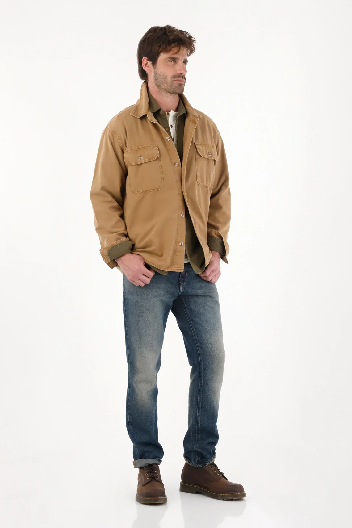 Classic Long Sleeve Shirt in Brown for Men - Image 4
