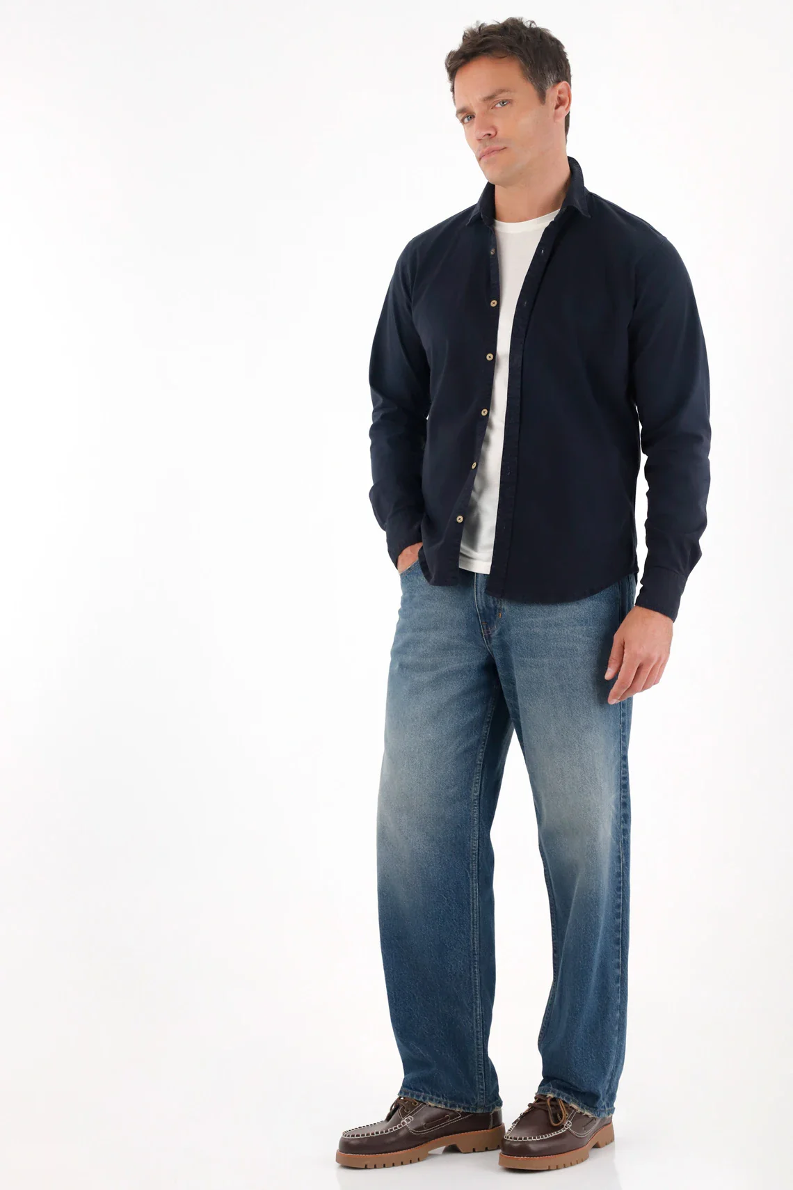 Classic Long Sleeve Blue Shirt for Men - Image 2