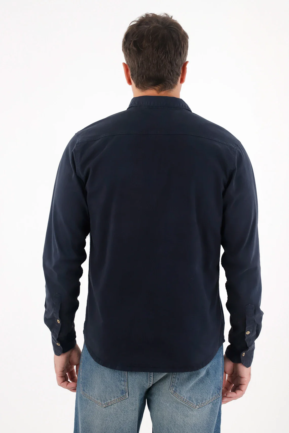 Classic Long Sleeve Blue Shirt for Men - Image 4
