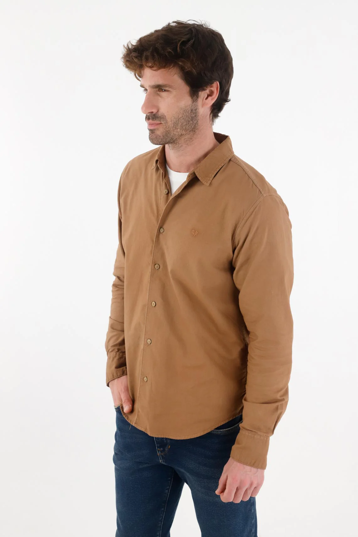 Classic Long Sleeve Shirt Off-White for Men - Image 4