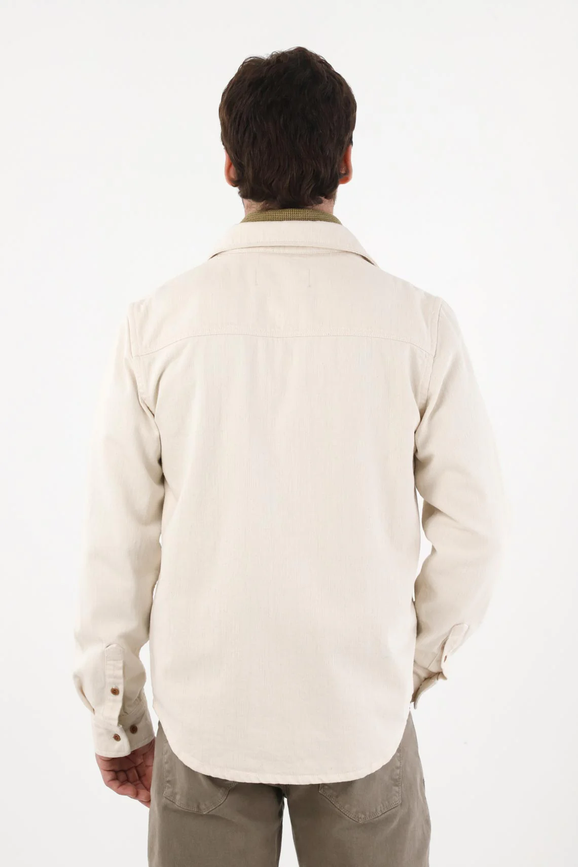 Shirt for men 100% off-white relaxed fit with pockets - Image 4
