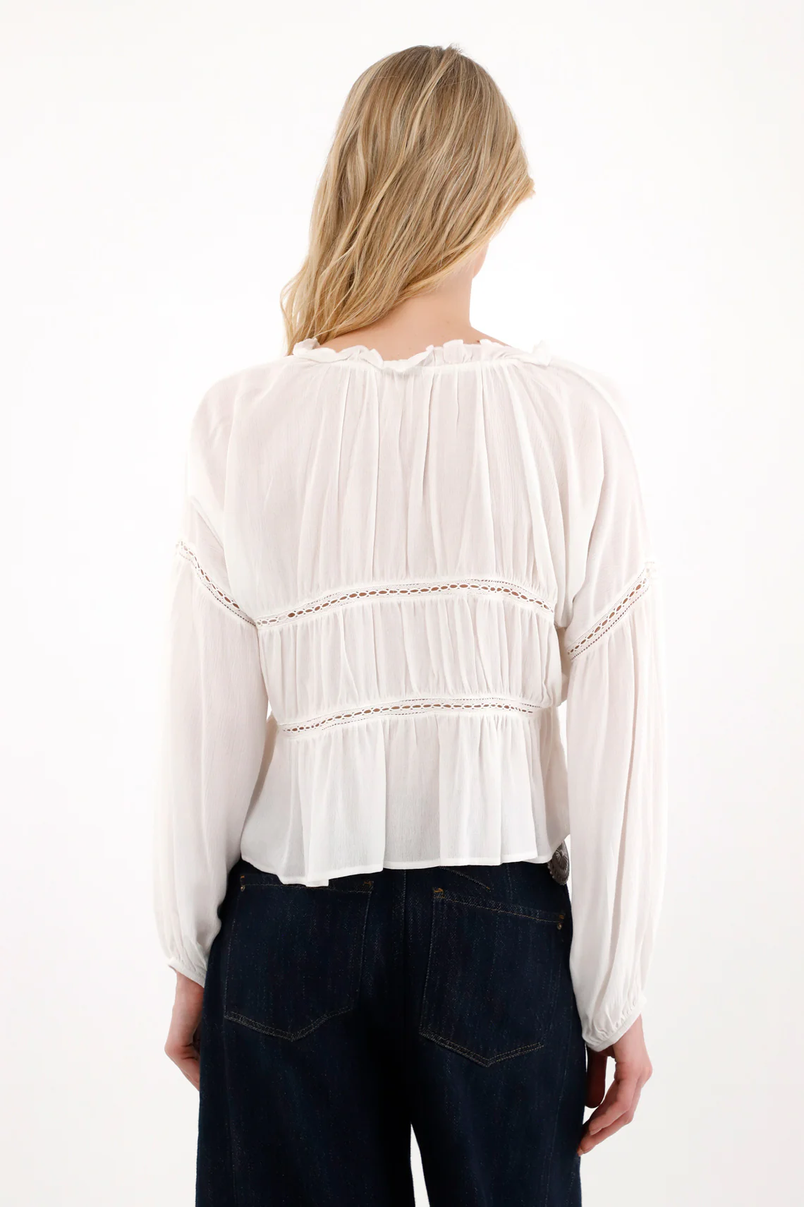 Long Sleeve Shirt with Off-White Details for Women - Image 4