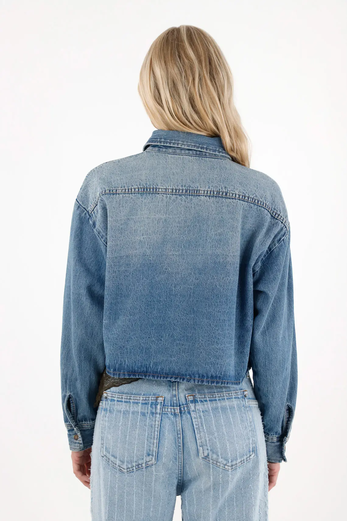 Shirt in Blue Denim for Women - Image 5