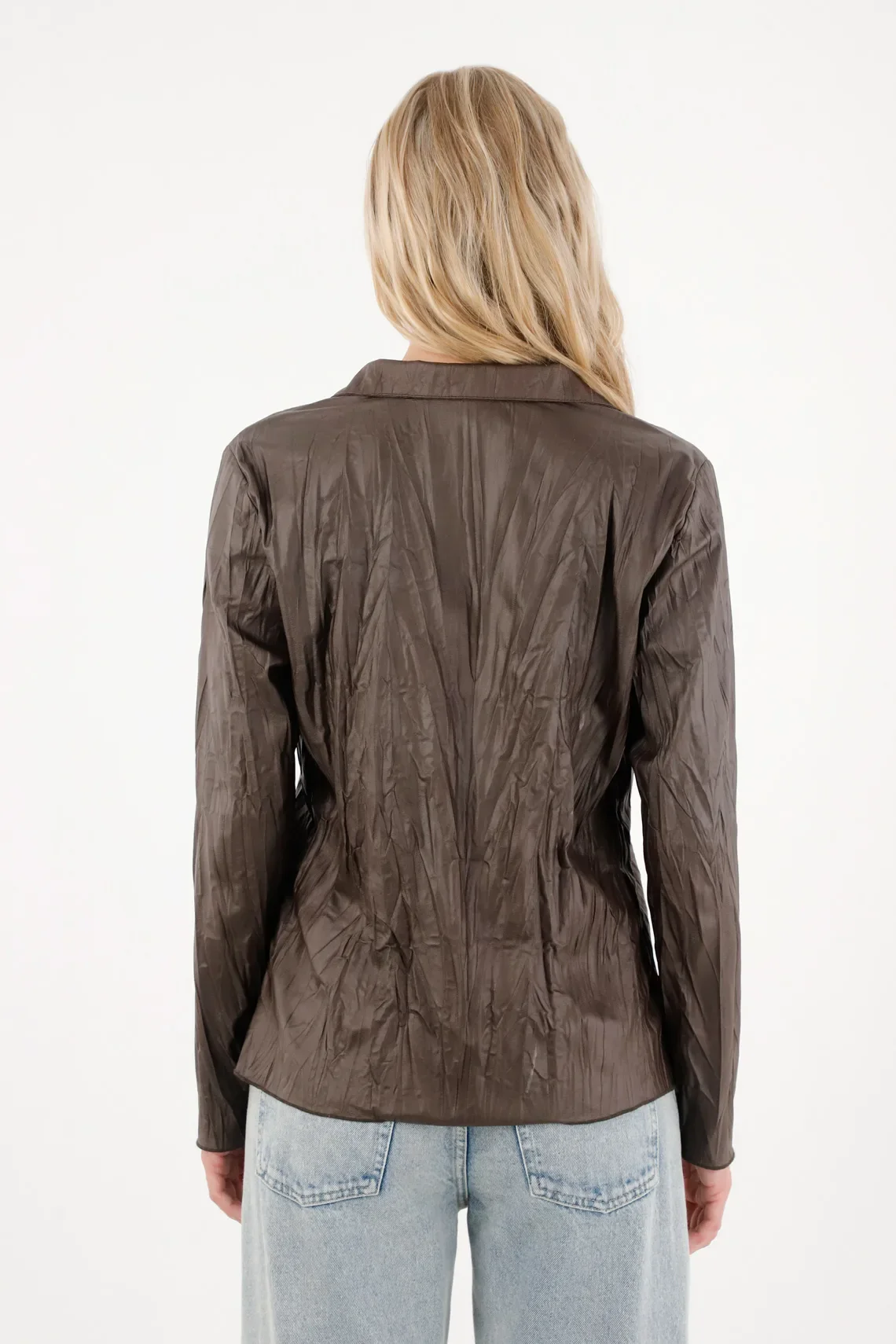 Long Sleeve Shirt in Synthetic Fabric Green for Women - Image 5