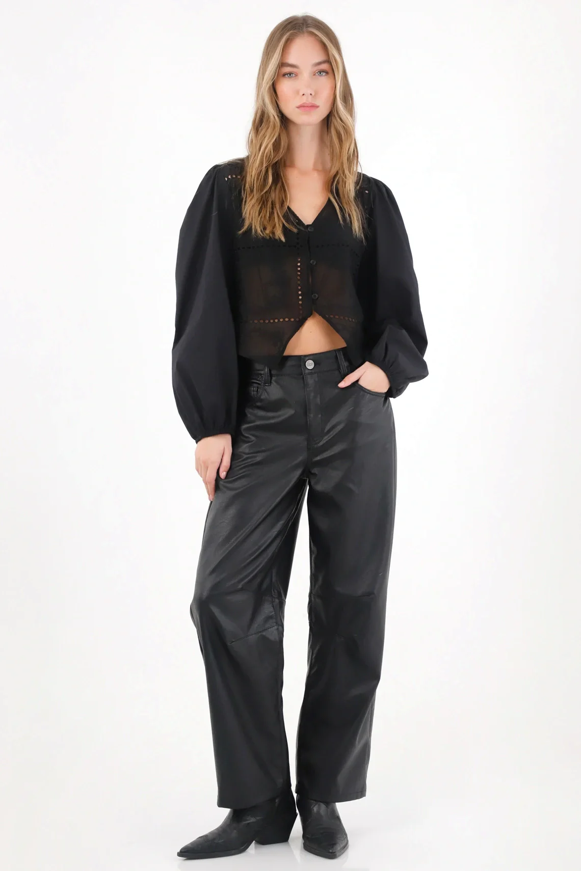 Shirt with slight black transparency for women