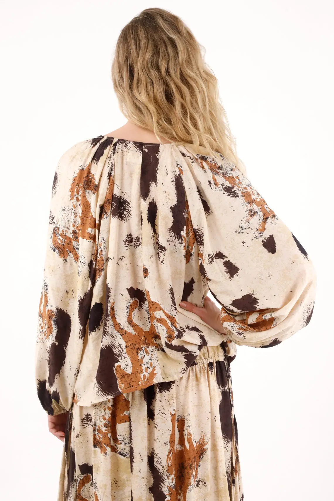 Printed Shirt with Straps at the Neck for Women - Image 4