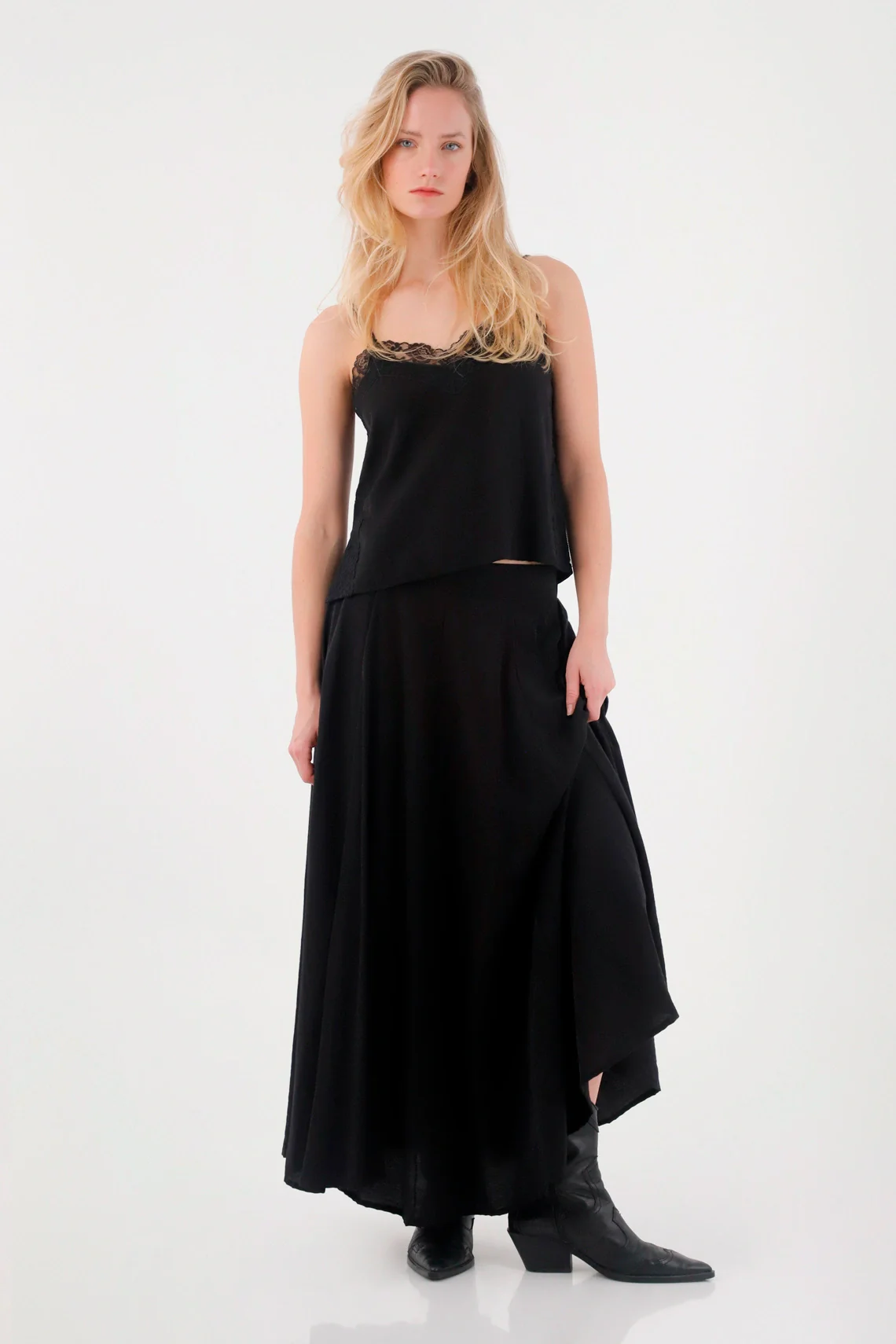 Black Strap Lace Shirt for Women - Image 2