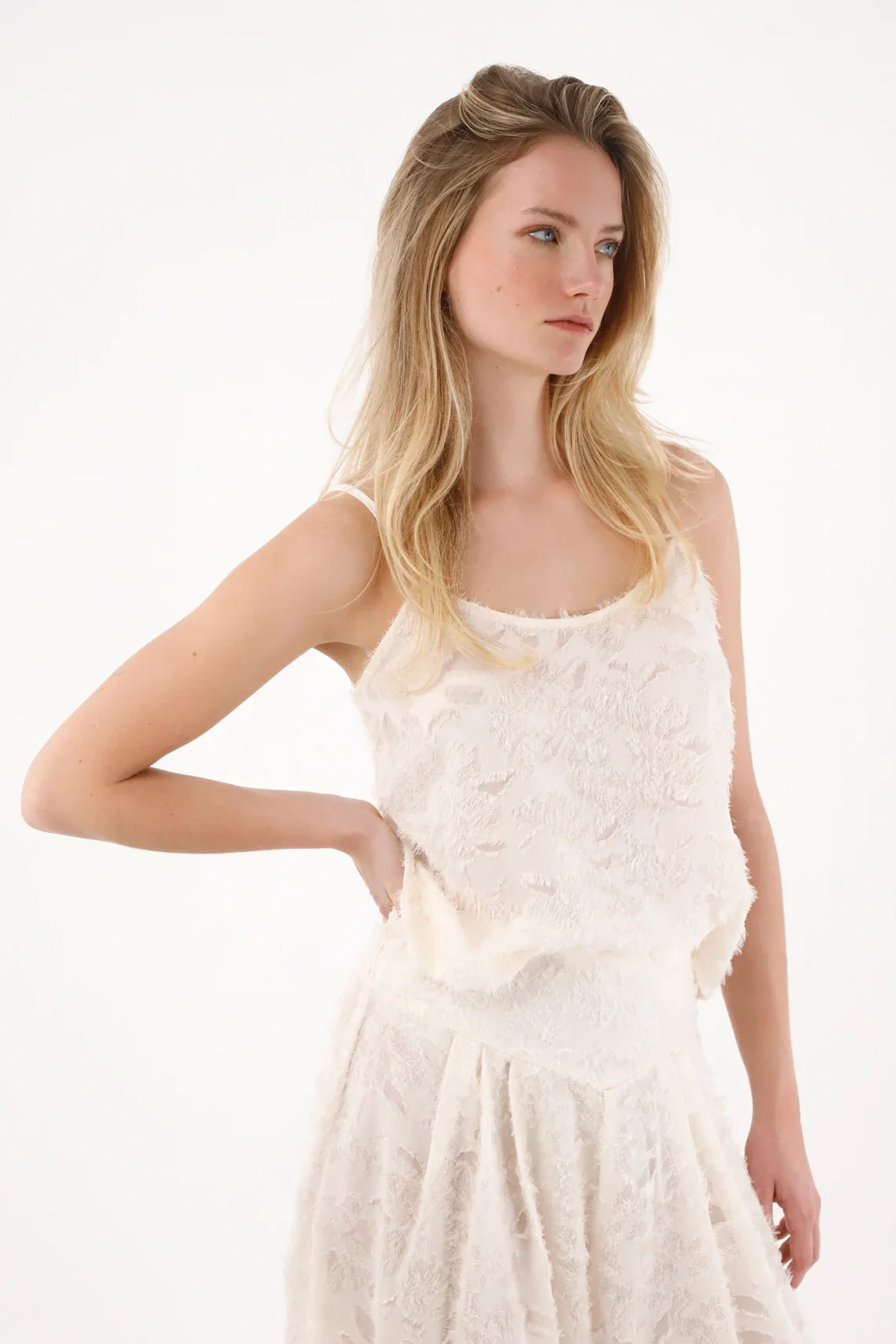 Off-White Spaghetti Strap Shirt for Women - Image 2