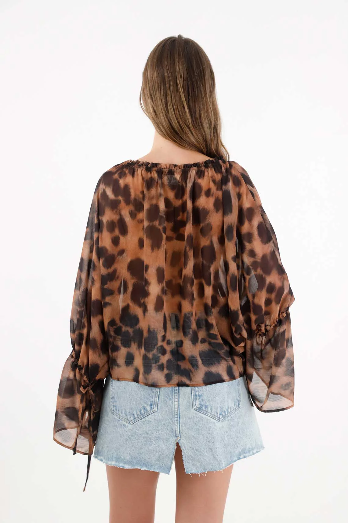 Animal print shirt with slight transparency for women - Image 4