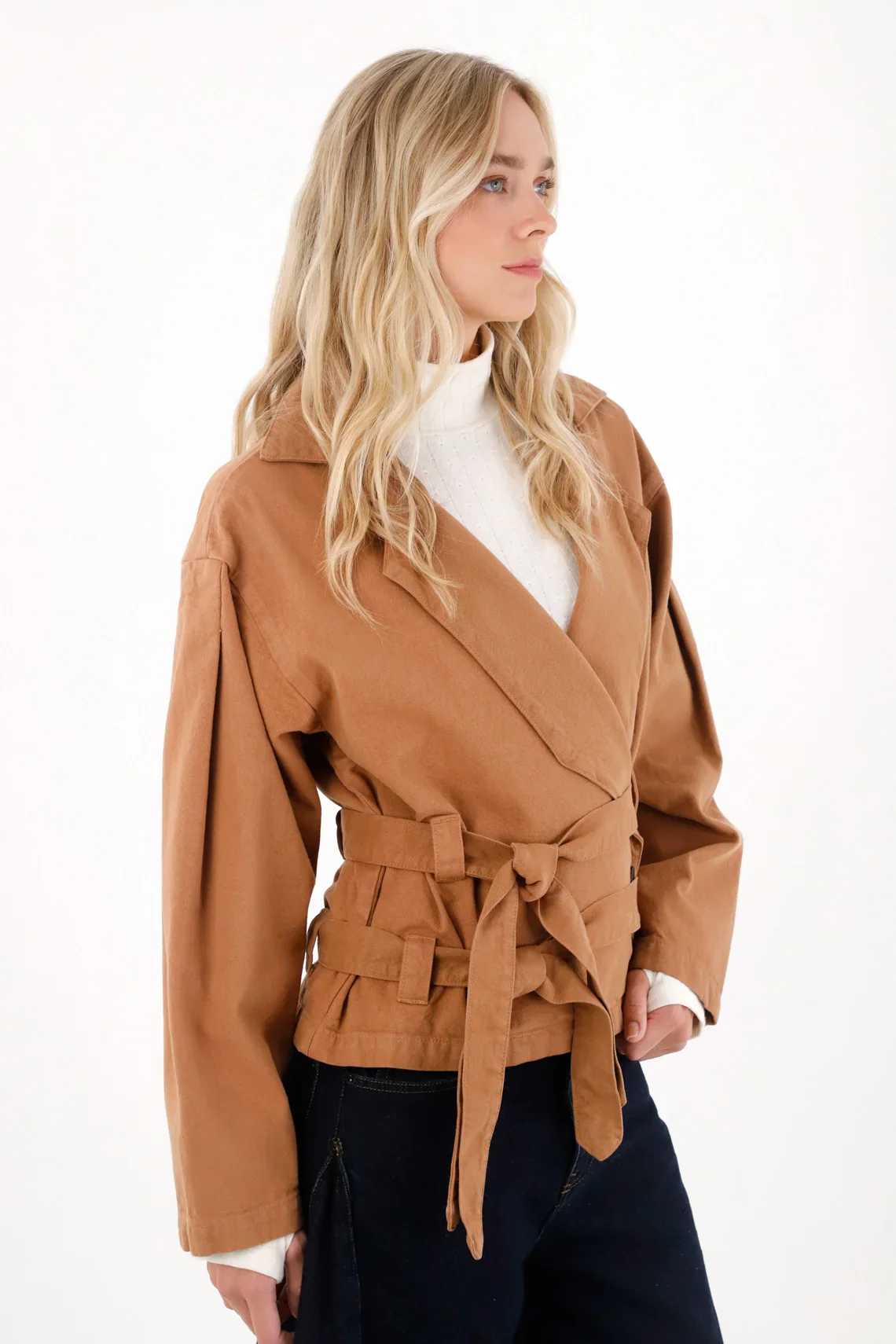 Short Brown Trench Coat for Women