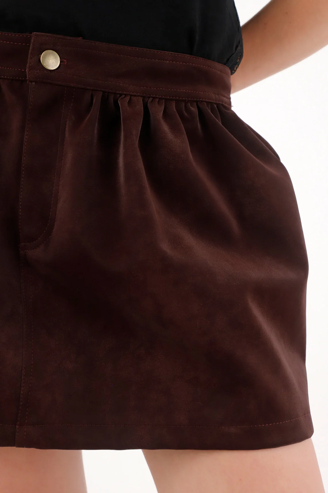 Short Burgundy Skirt for Women - Image 3