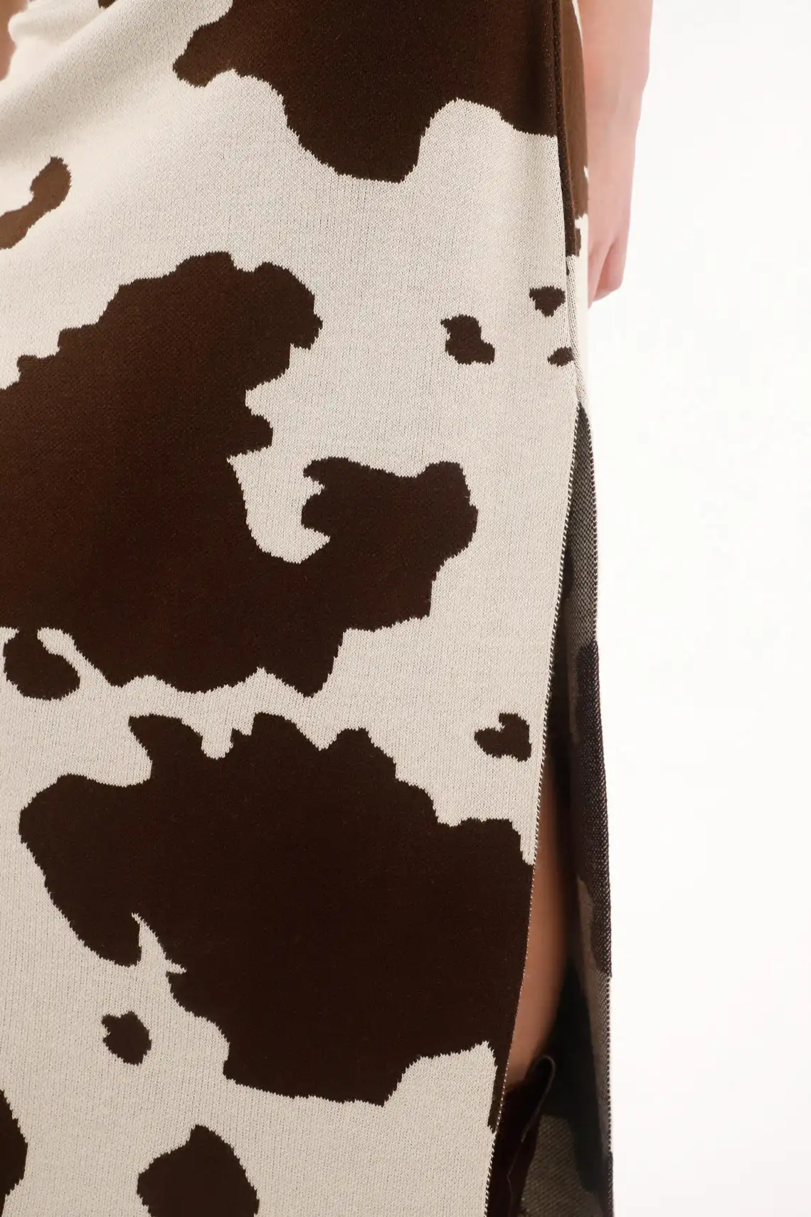 Long Cow Print Skirt for Women - Image 3