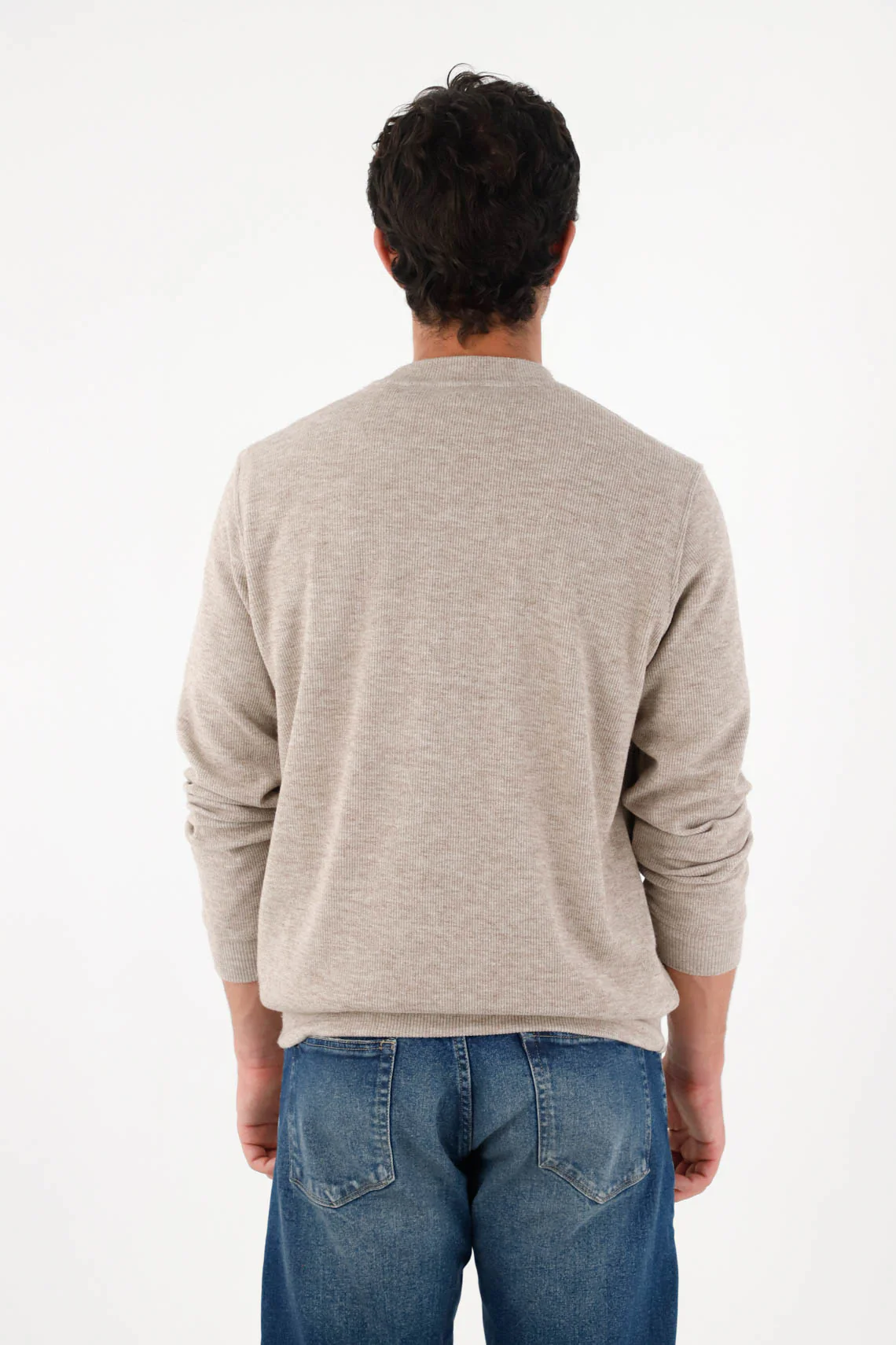 Brown Closed Sweatshirt for Men - Image 5