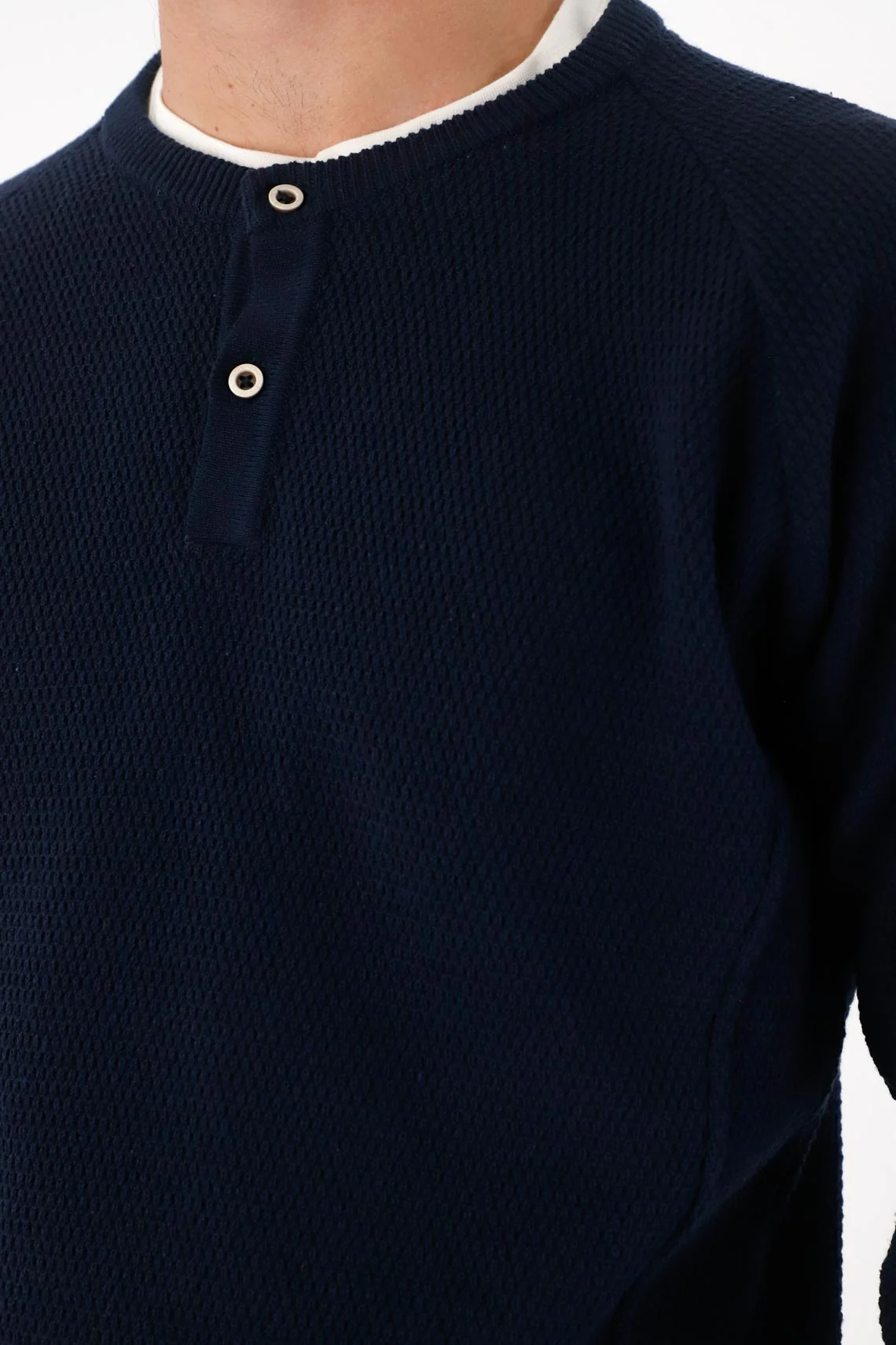 Button-Up Sweatshirt in Blue for Men - Image 3