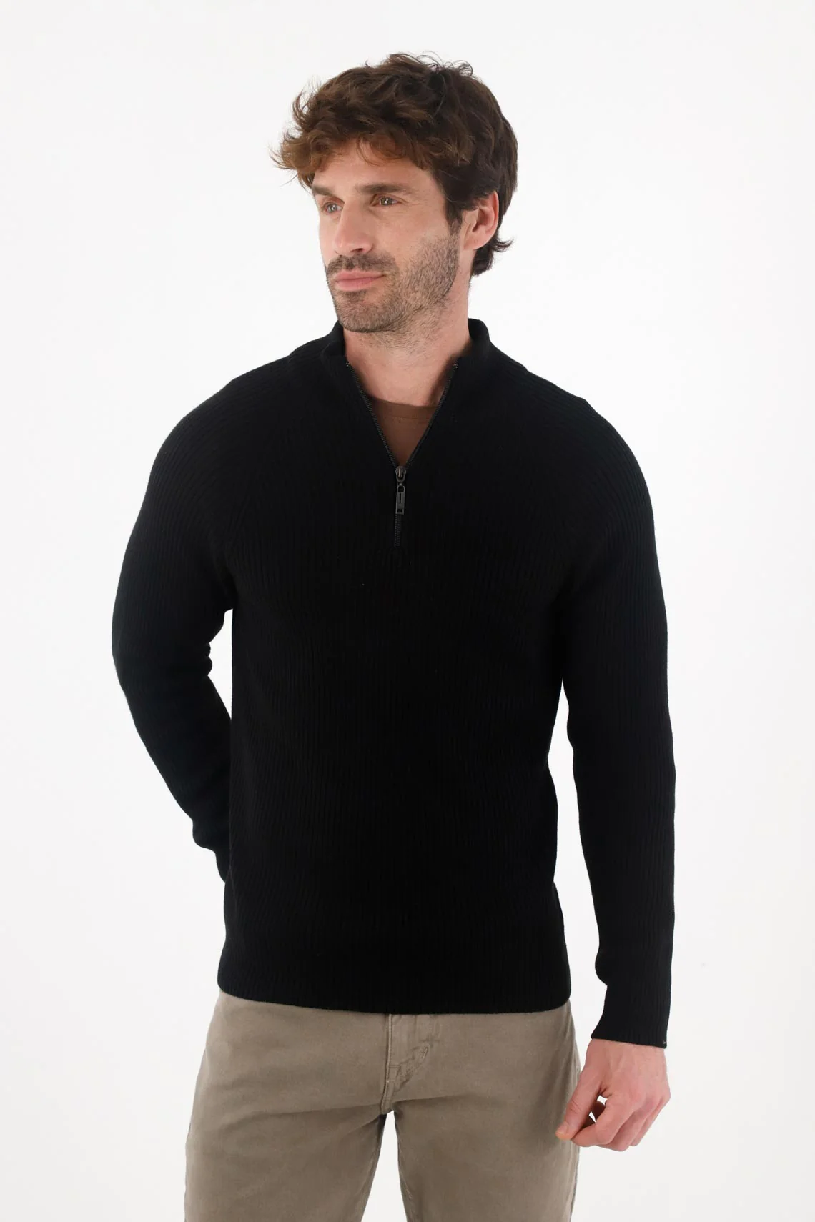 Black Turtleneck Sweatshirt for Men