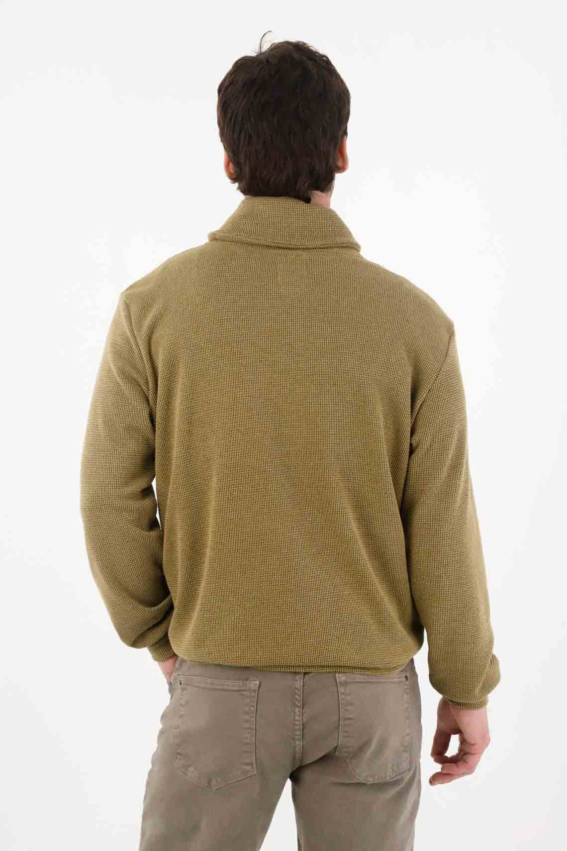 Green Cross Neck Sweatshirt for Men - Image 4