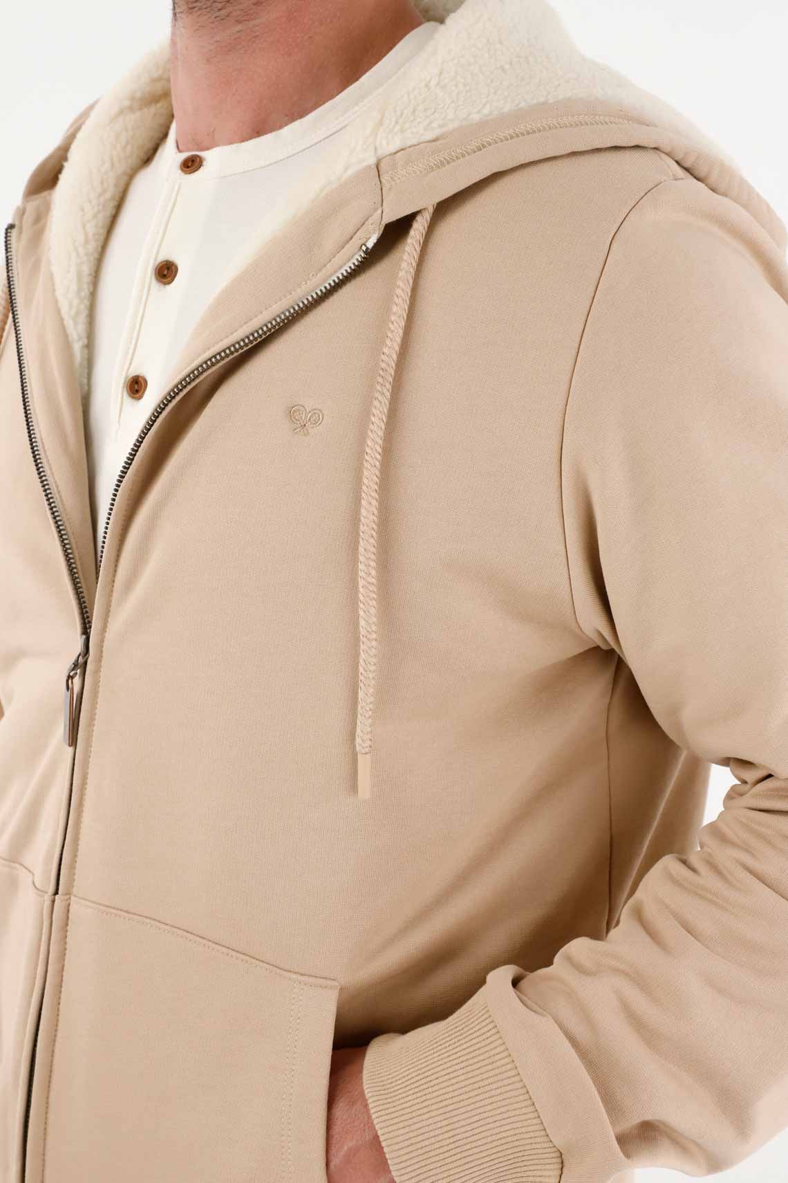 Soft Textured Sweatshirt in Off-White for Men - Image 3