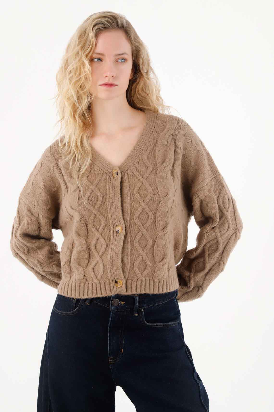 Sweatshirt with Buttons for Women