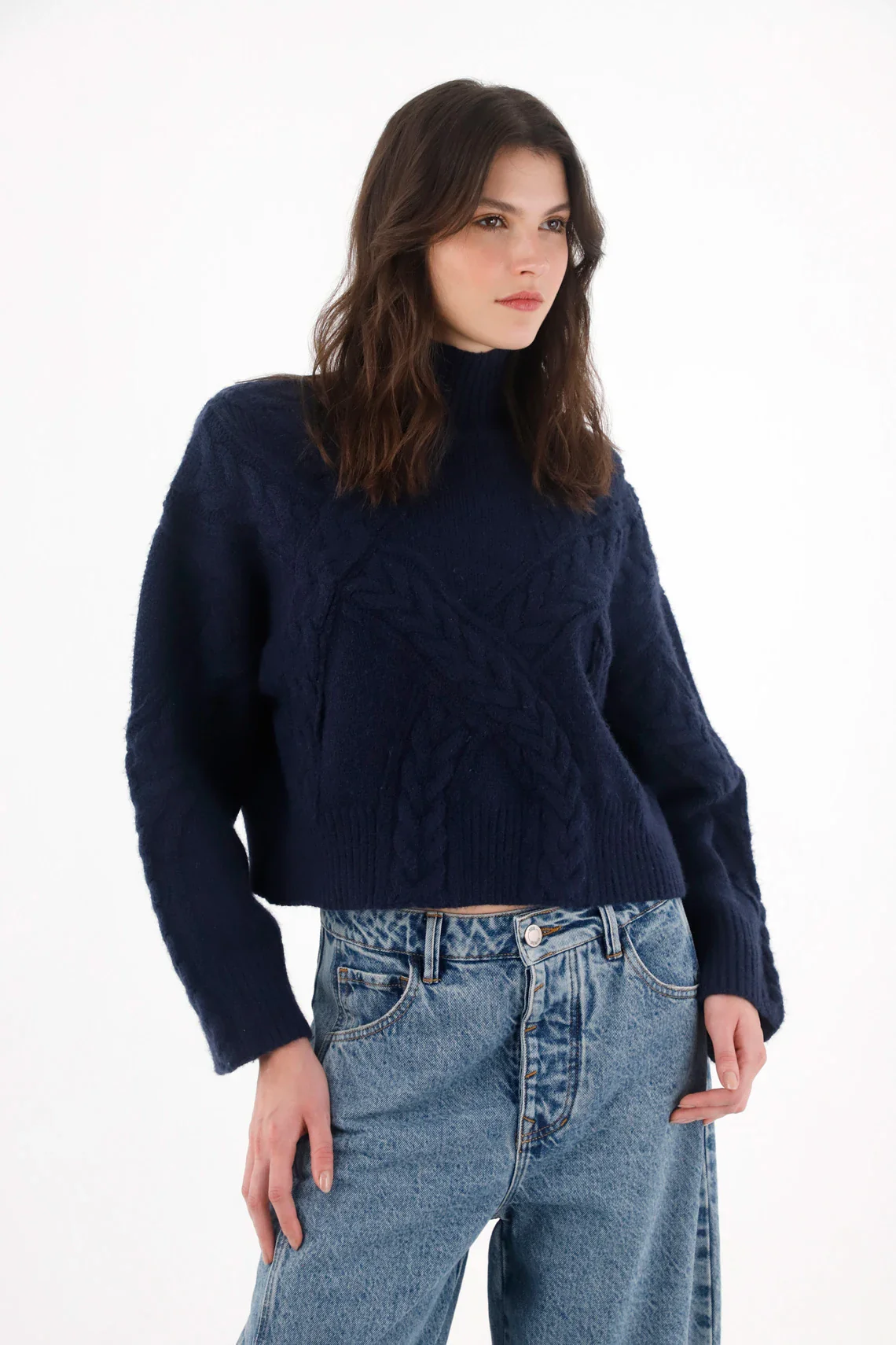 Closed Knit Sweatshirt in Blue for Women