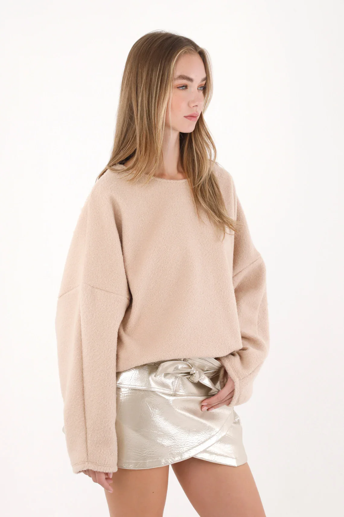 Loose sweatshirt with crew neck for women - Image 2