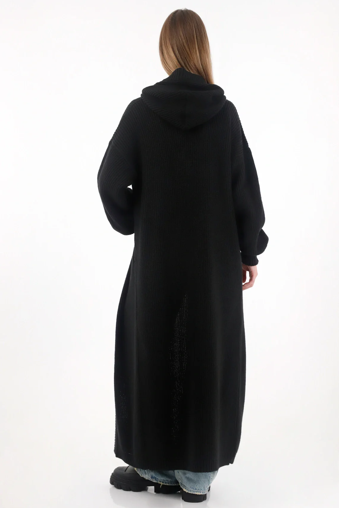 Black knitted cardigan for women - Image 4