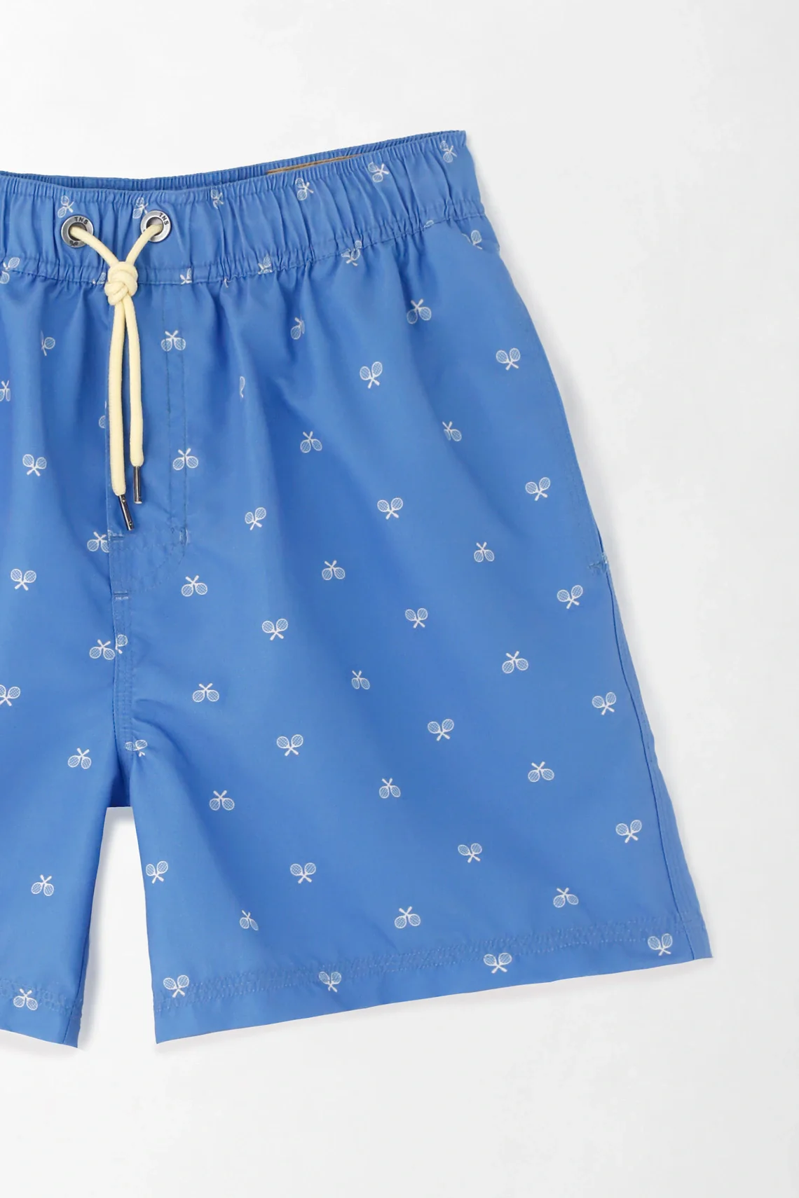 Men's Blue Polyester Swim Trunks with Regular Fit and Micro Racquet Print - Image 3