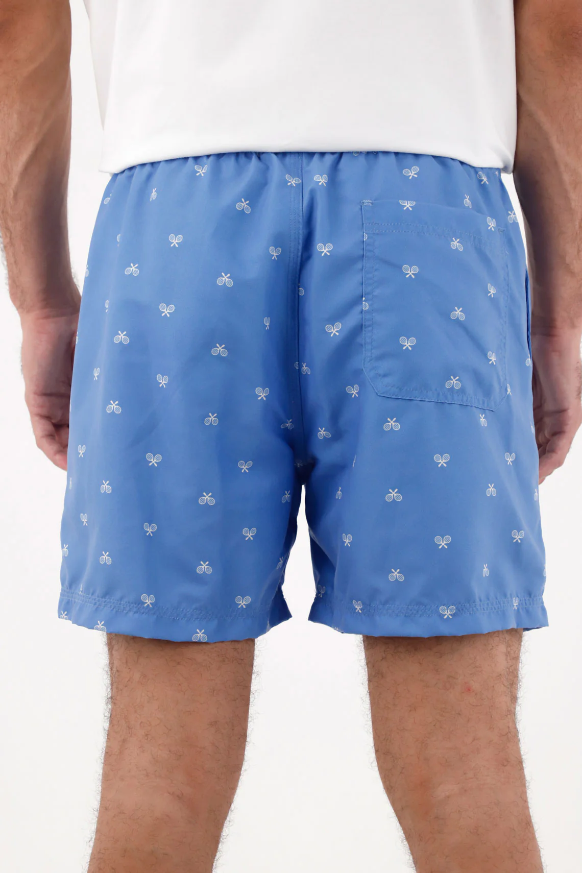 Men's Blue Polyester Swim Trunks with Regular Fit and Micro Racquet Print - Image 5