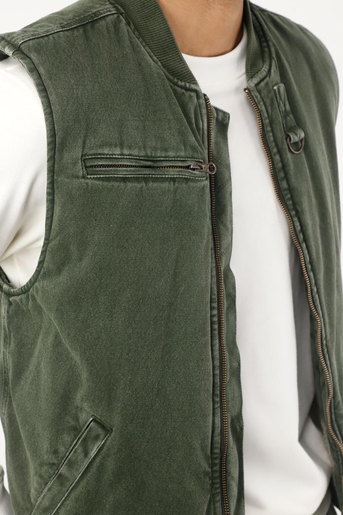 Men's green overdye vest - Image 4
