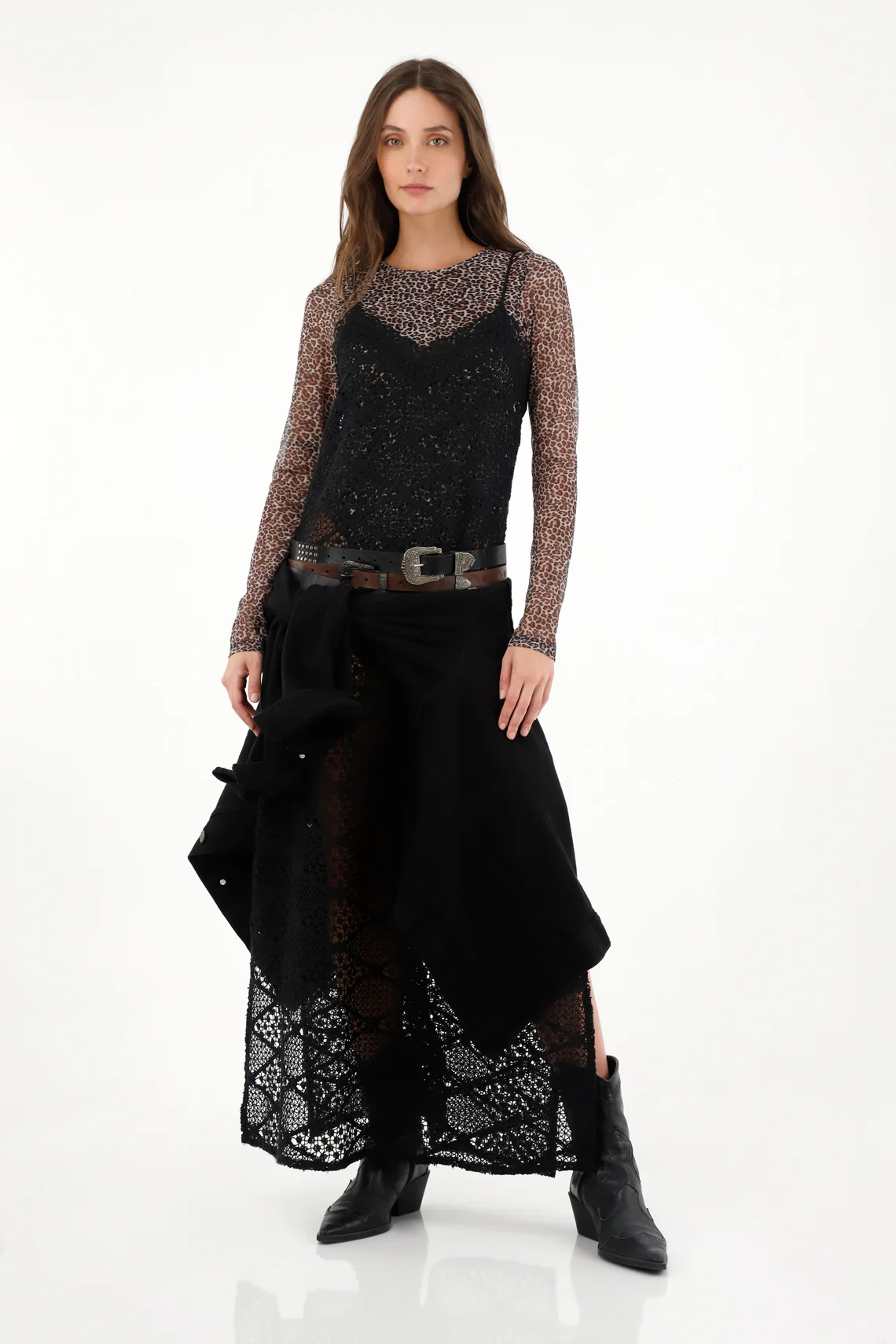 Women's Strappy Lace Black Dress - Image 3