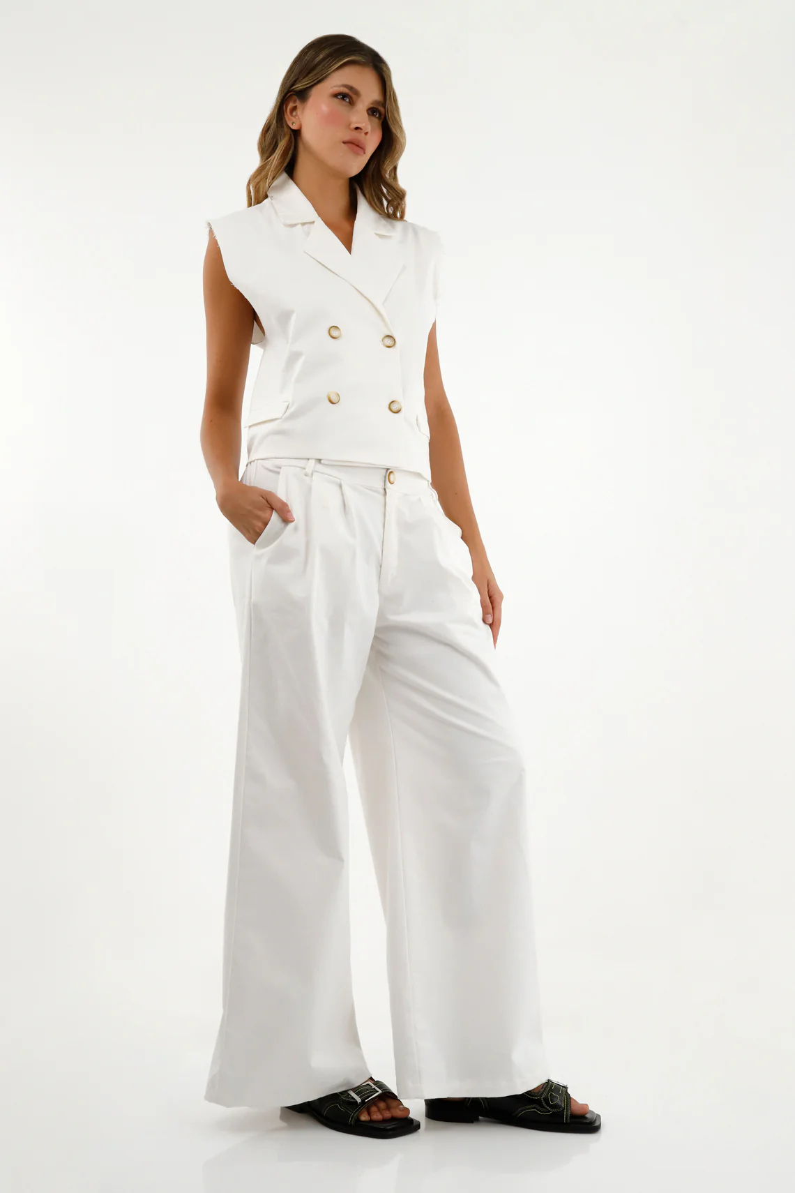 Women's White Tailored Vest - Image 5