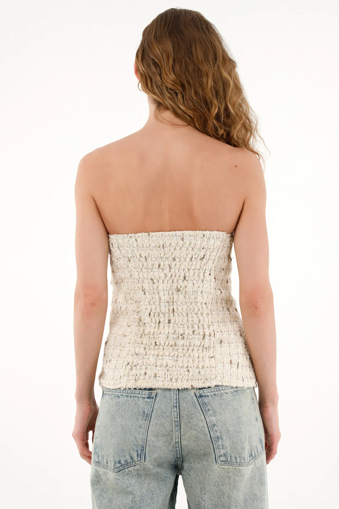 Women's strapless tweed vest - Image 4