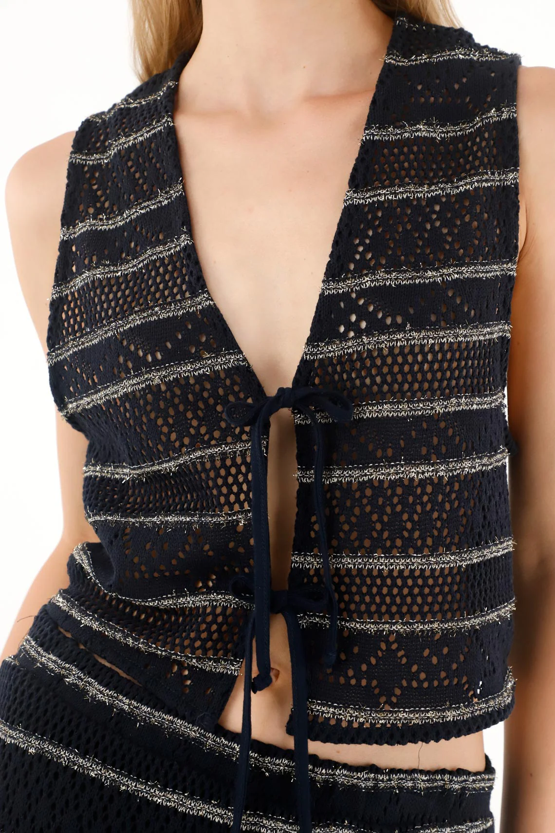 Striped Woven Vest for Women - Image 3