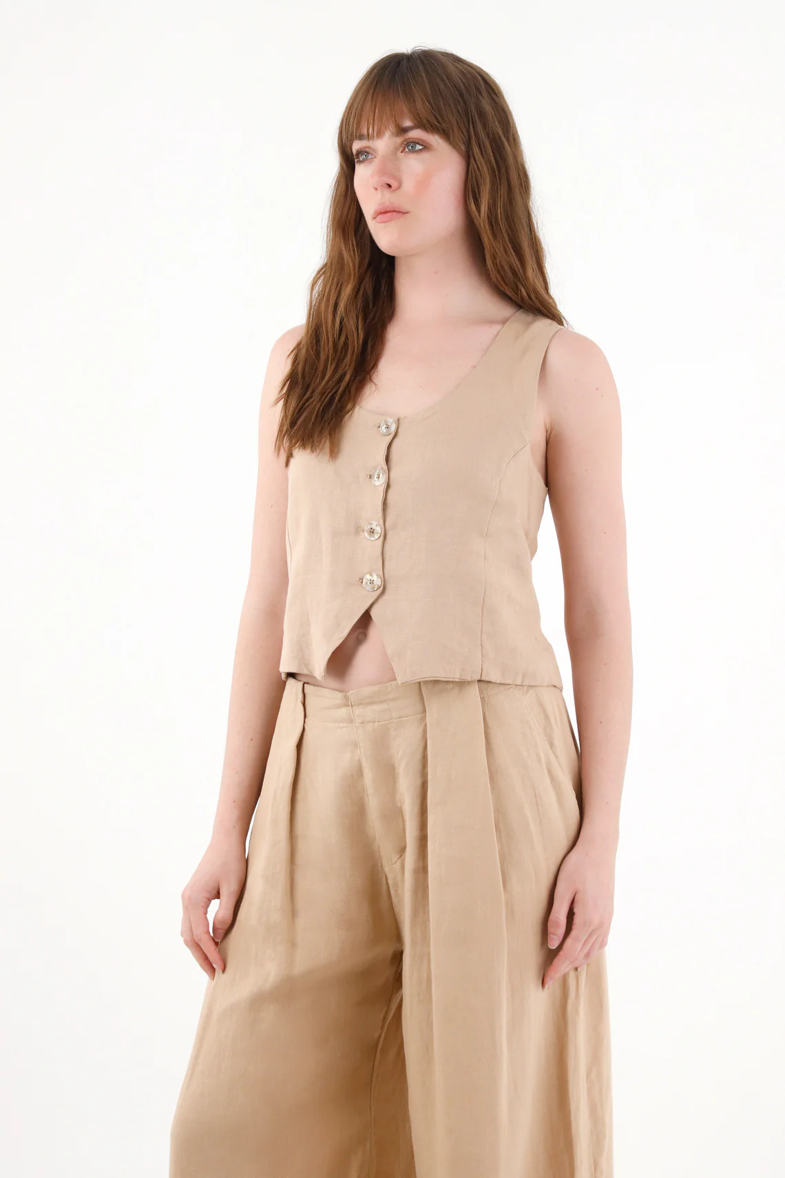 Women's 100% Linen Vest - Image 2