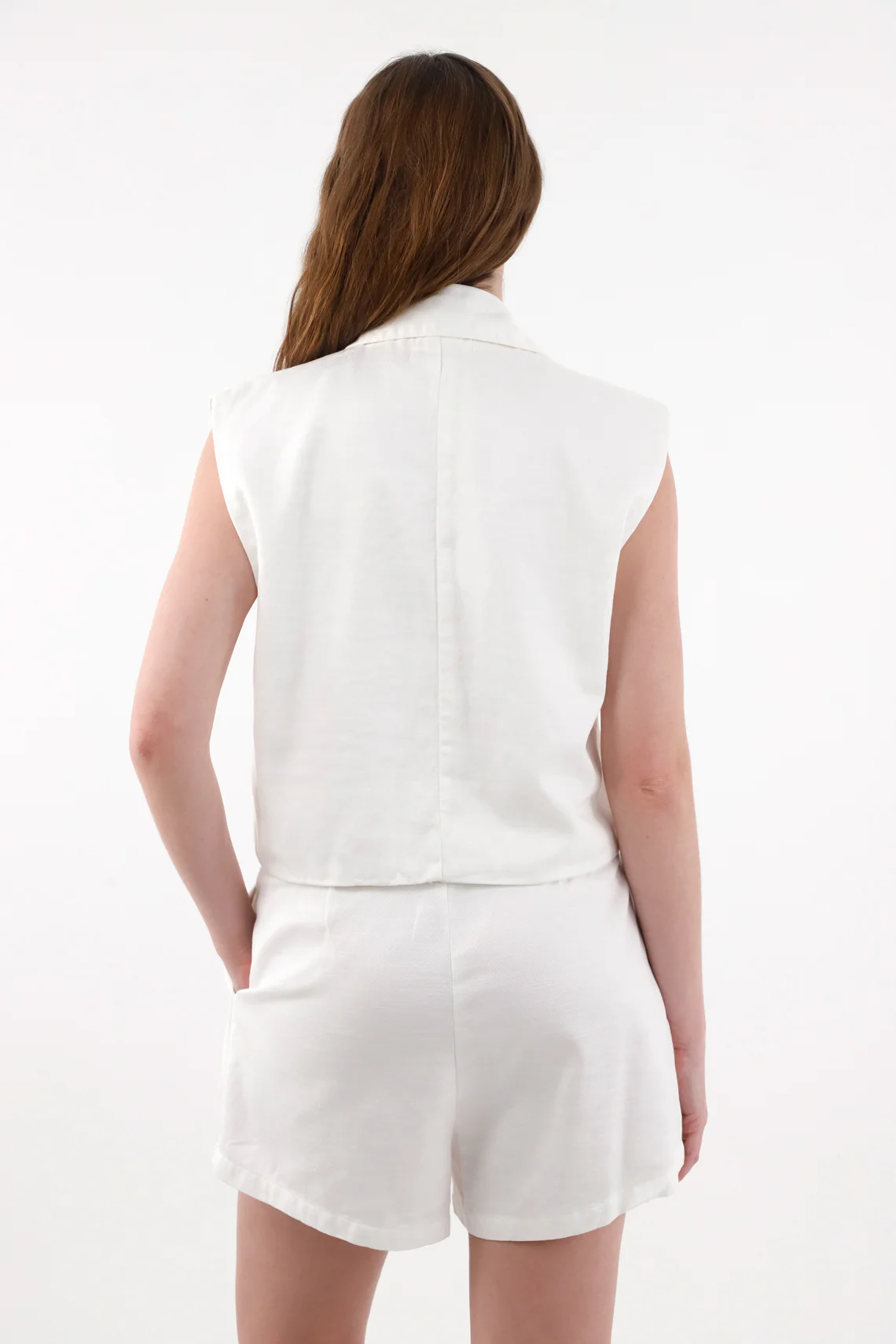 Women's Cream Lapel Vest - Image 4