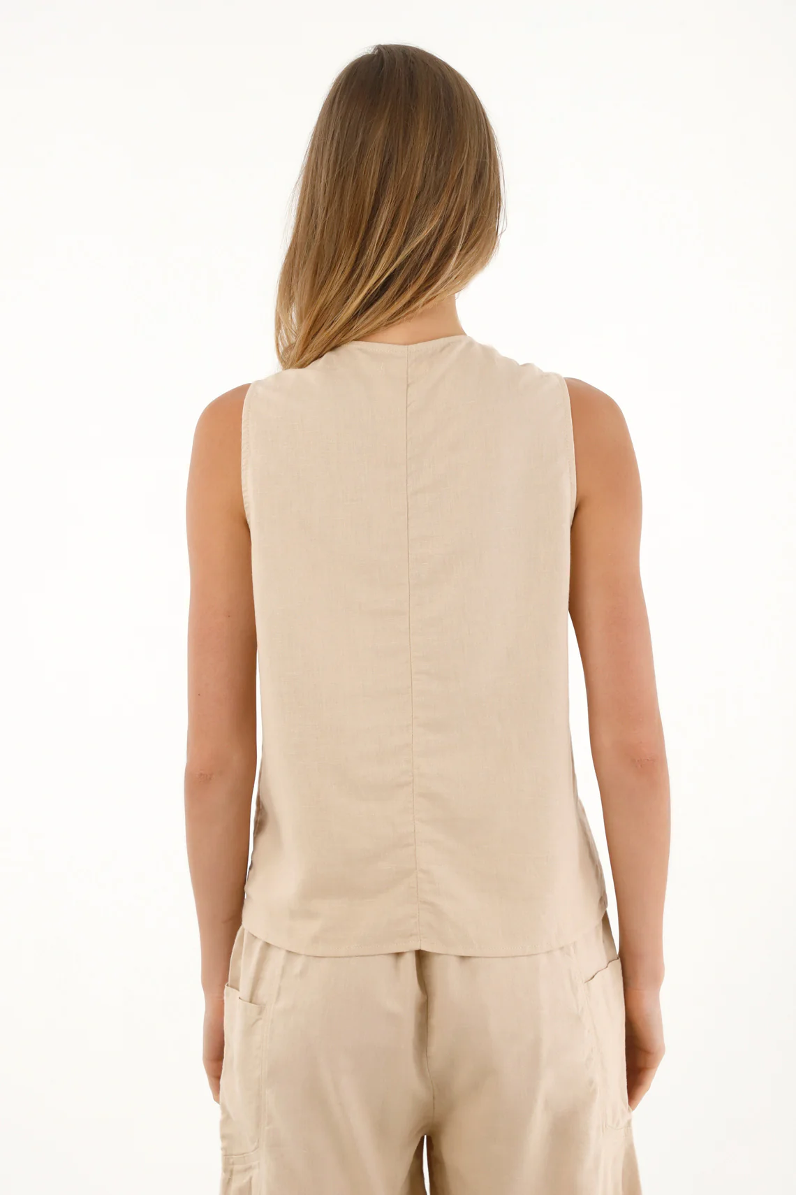 Women's Front Tie Brown Vest - Image 4