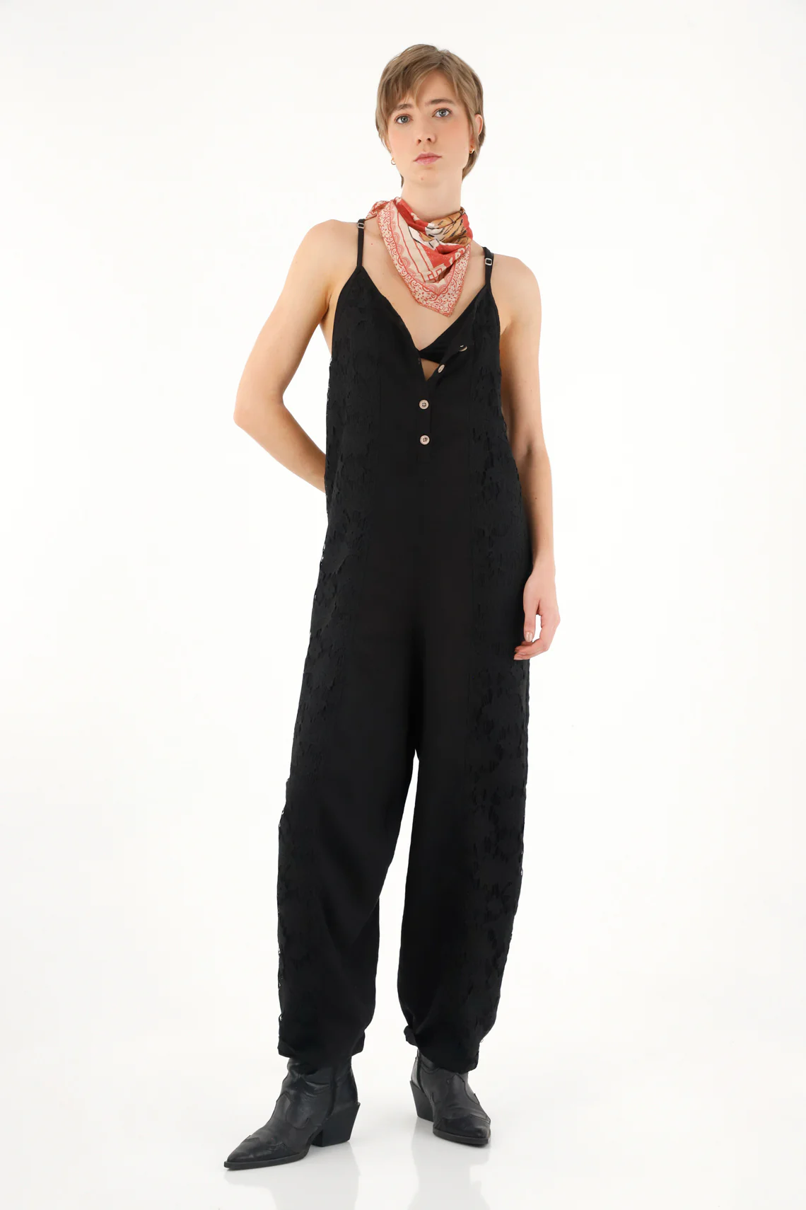 Women's overall in black with straps - Image 2