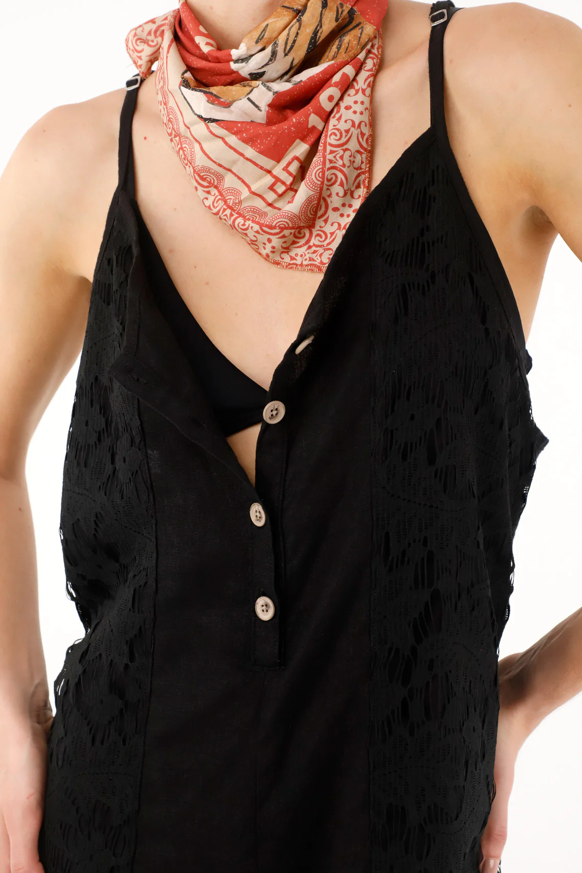 Women's overall in black with straps - Image 3