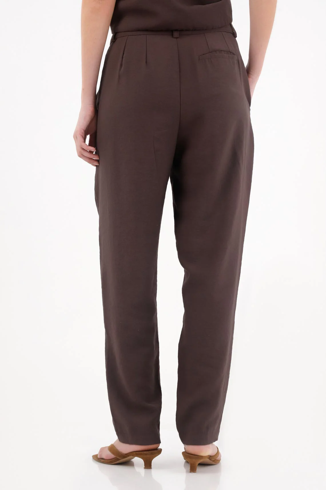 Fluid Straight Leg Pants in Brown for Women - Image 4