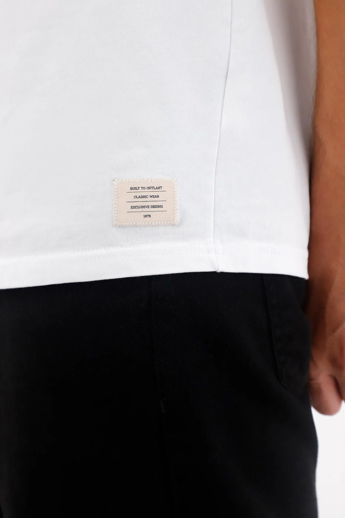 White 100% Cotton T-Shirt for Men - Image 3