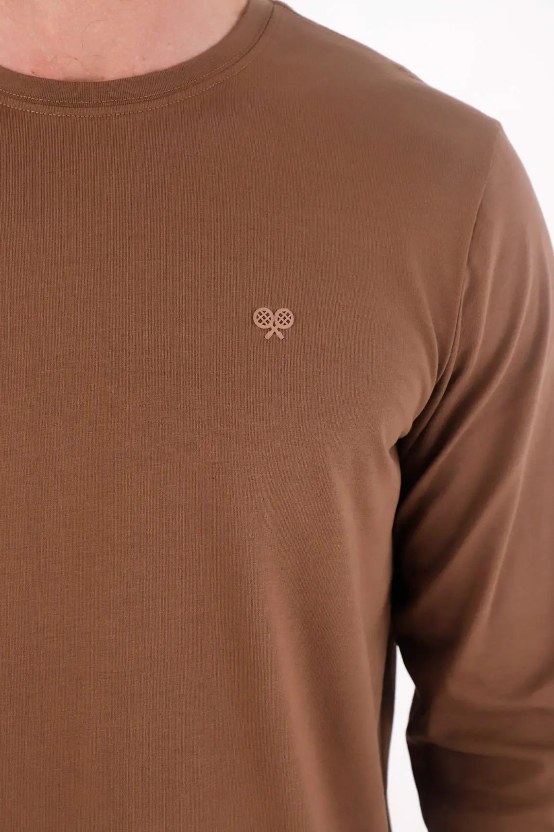 Long Sleeve Brown T-Shirt for Men - Image 2