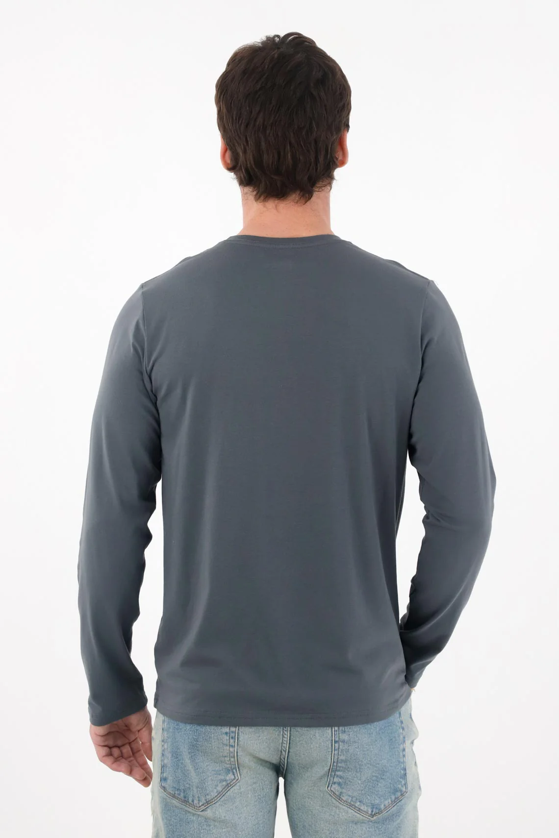 Long Sleeve Blue T-Shirt for Men - Image 4