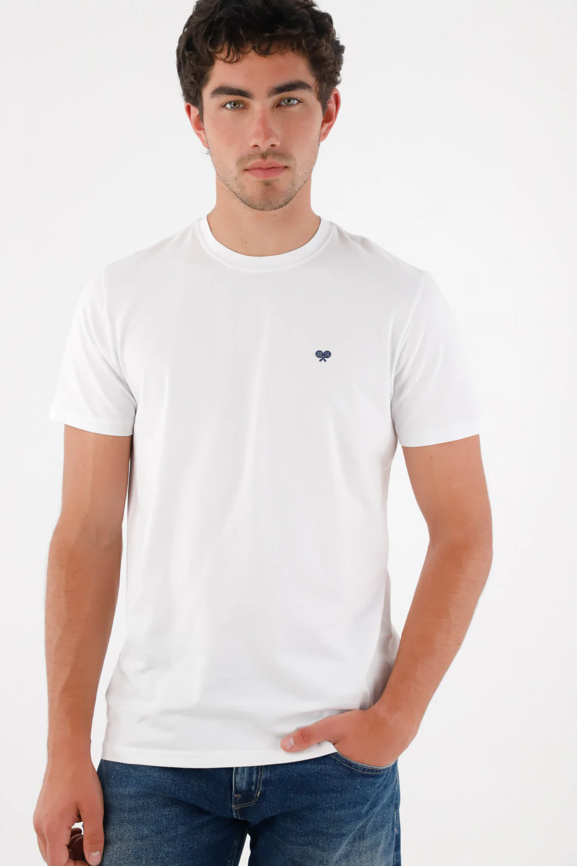T-Shirt with White Mini Racket for Men