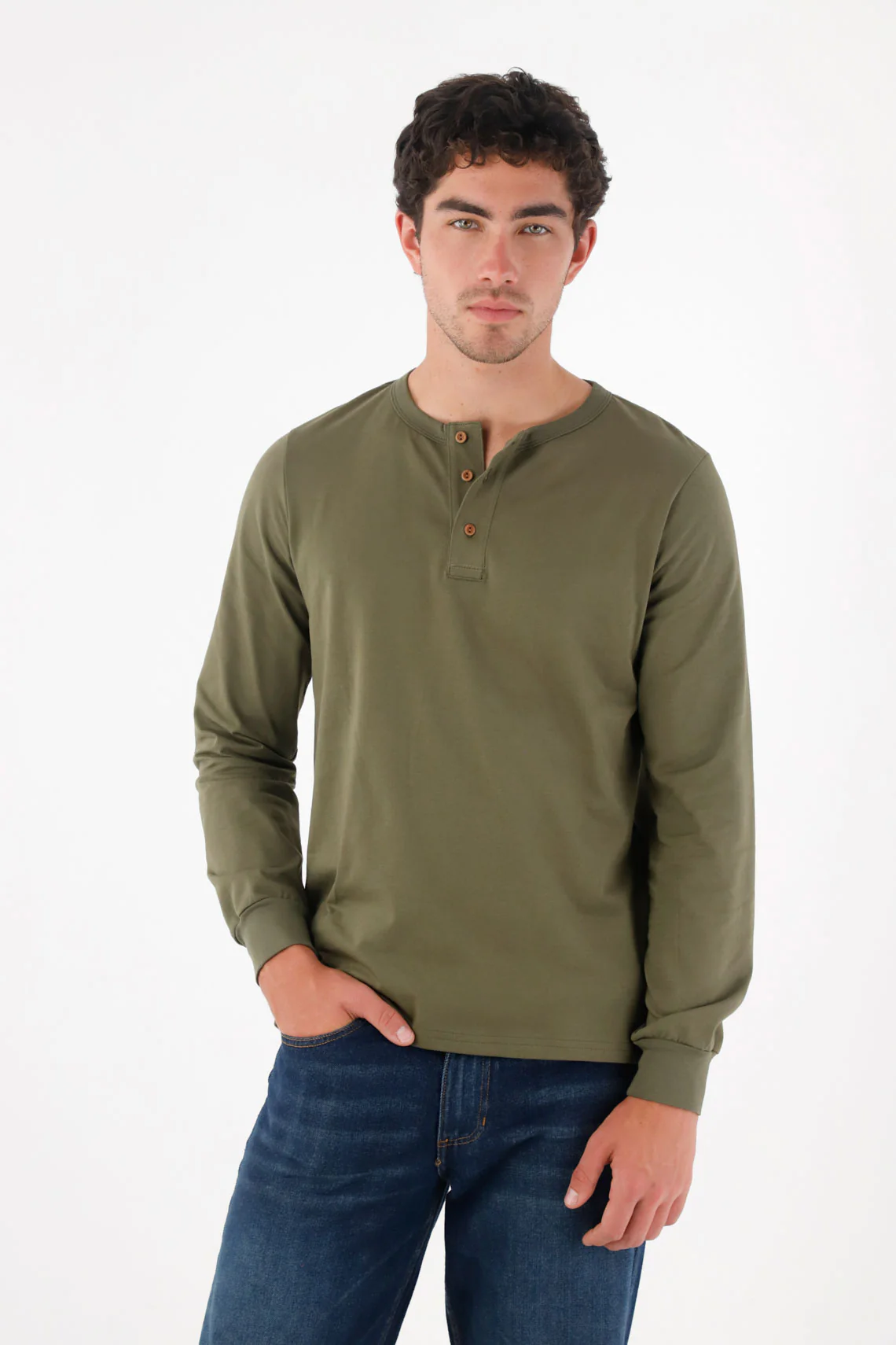 Green Long Sleeve T-Shirt for Men - Image 2