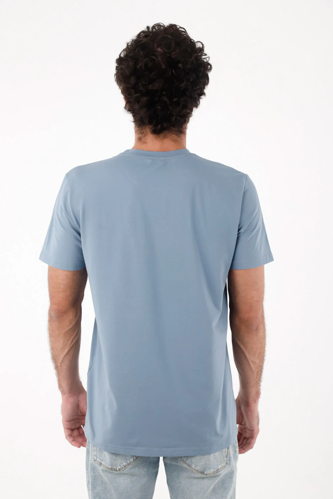 Men's Regular Blue Cotton T-Shirt with Racket Icon - Image 4