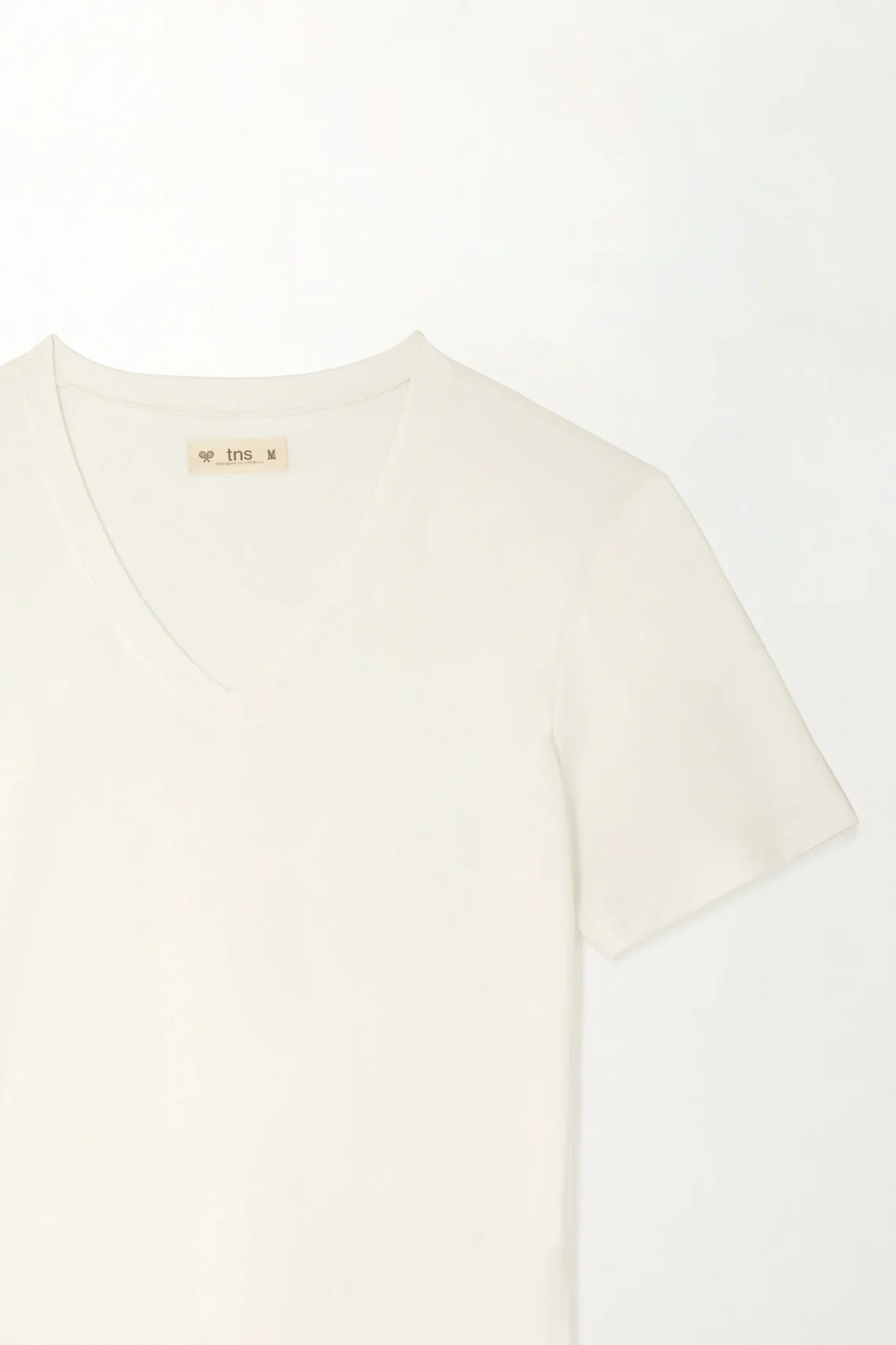 Off-White V-Neck T-Shirt for Women - Image 5