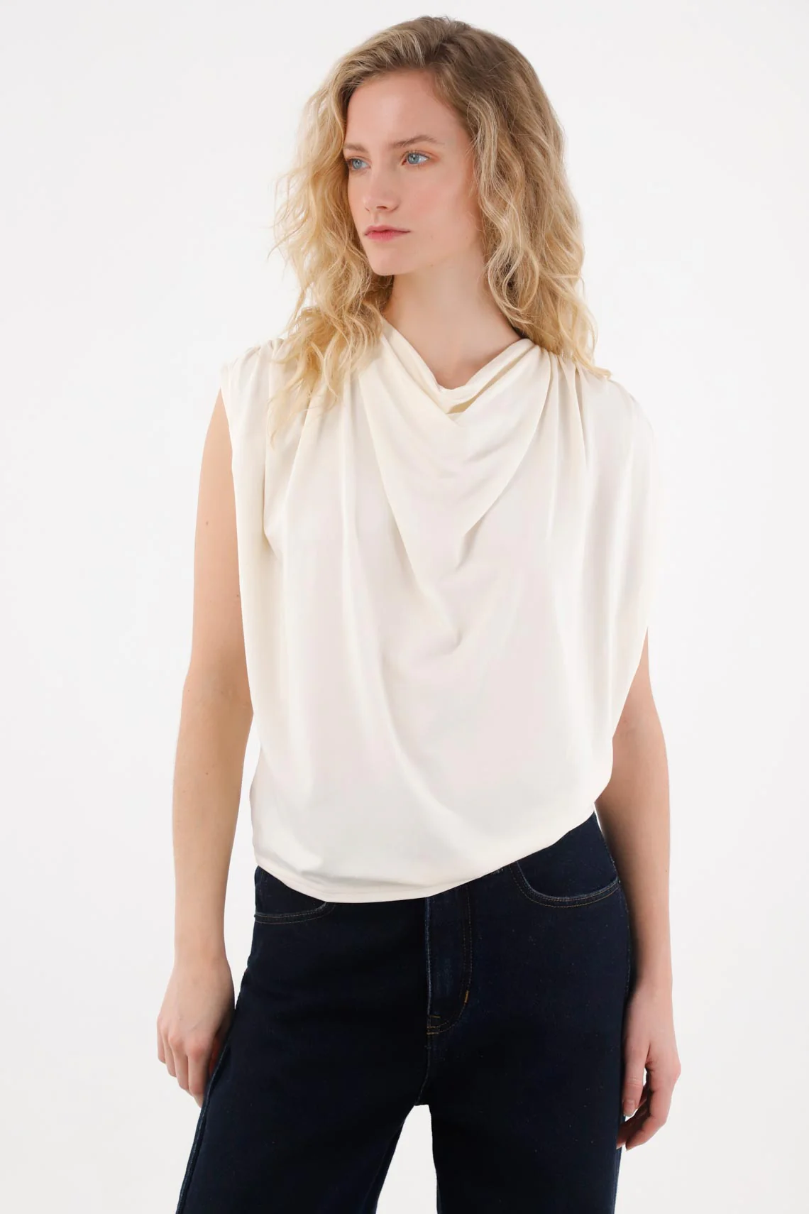 Off-White Draped T-Shirt for Women