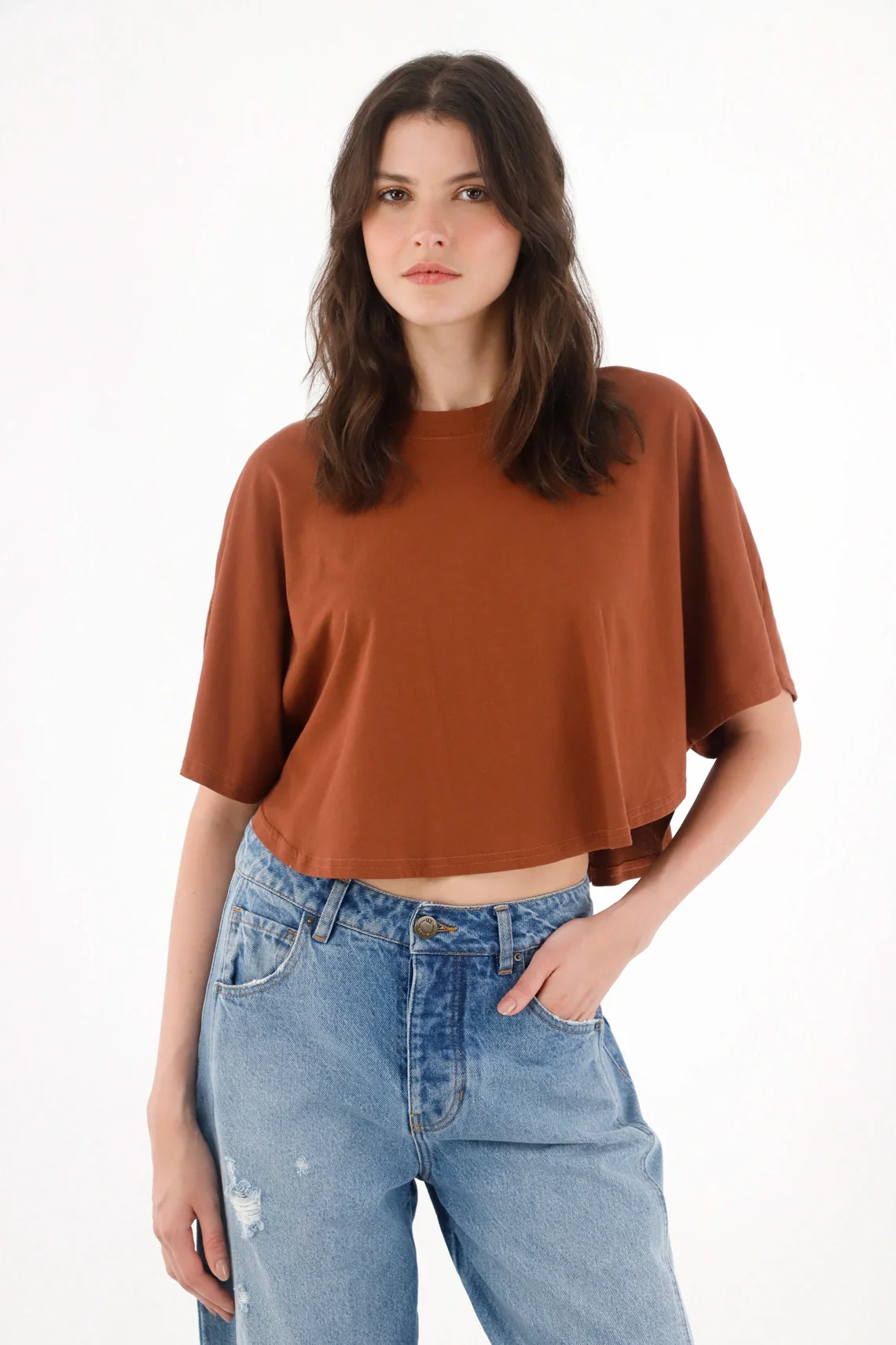 Brown Cape T-Shirt for Women