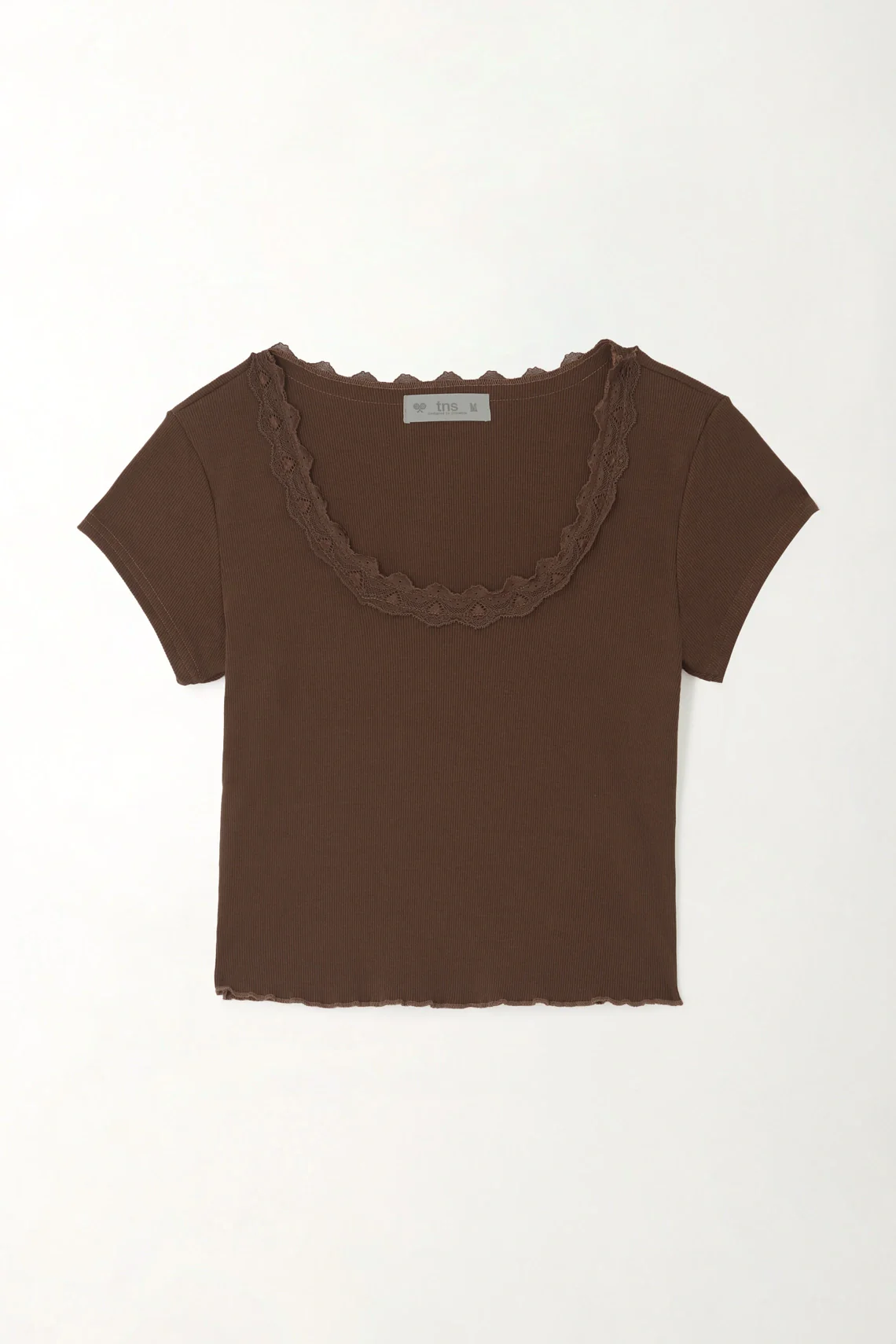 Brown Lace T-Shirt for Women