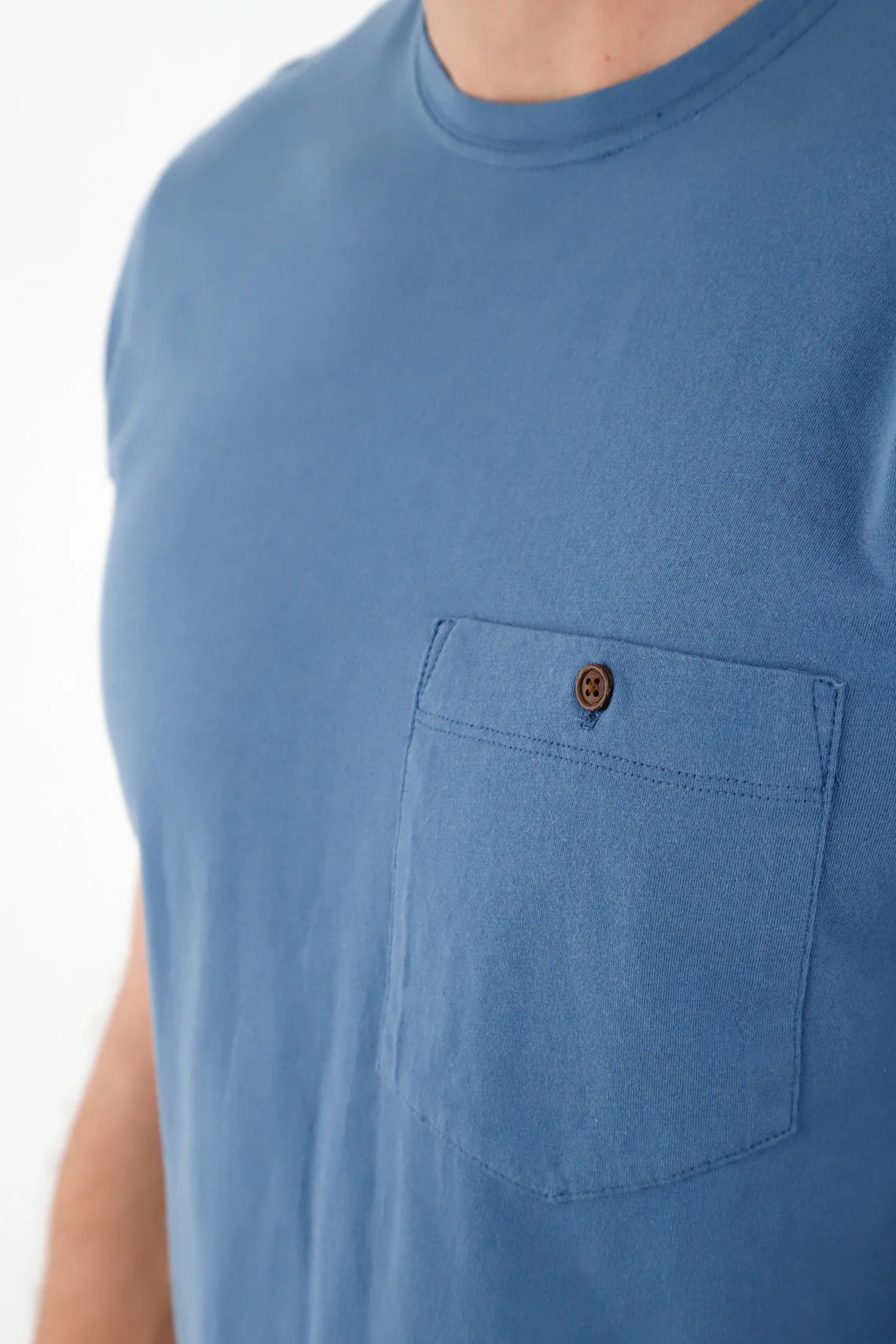 Men's Blue Pocket T-Shirt - Image 3