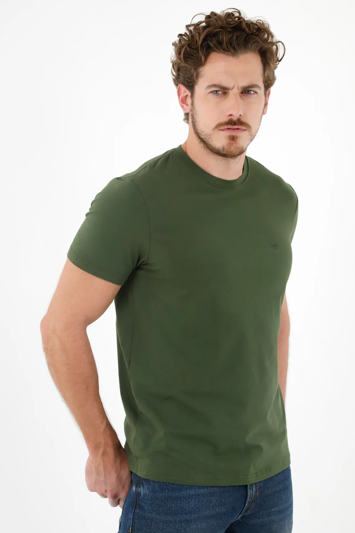 Men's Green Crew Neck T-Shirt - Image 3